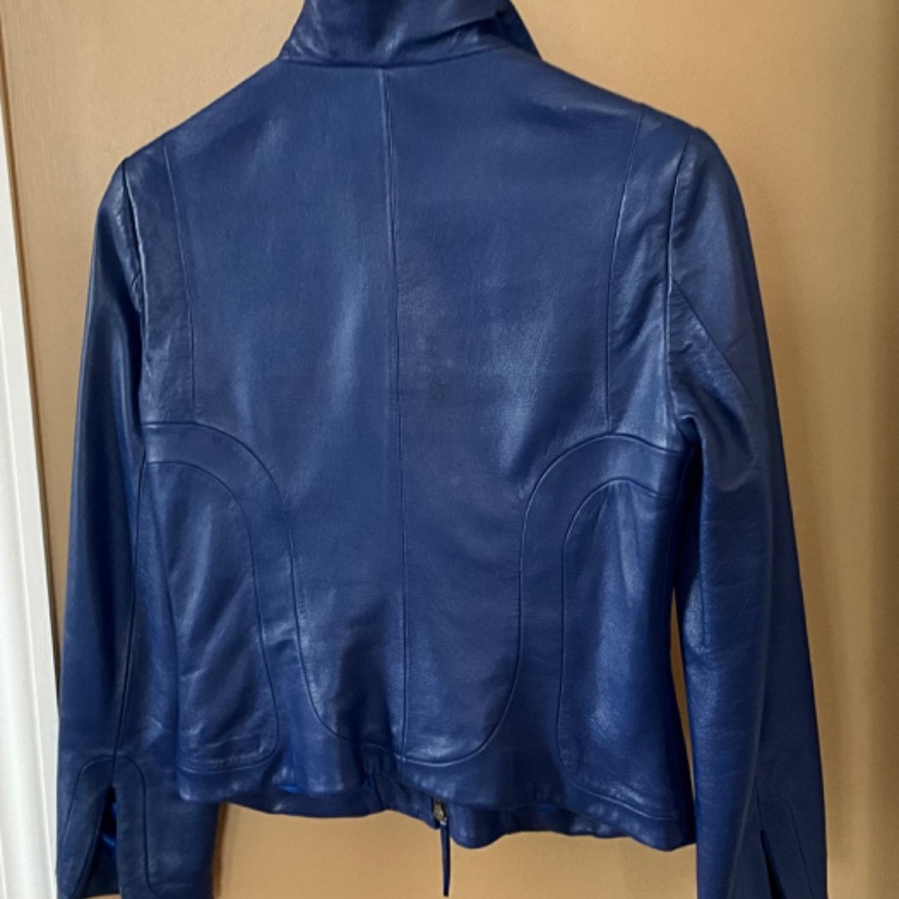 SHARON ROTH LEATHER JACKET. Hand tailored - Picture 8 of 10